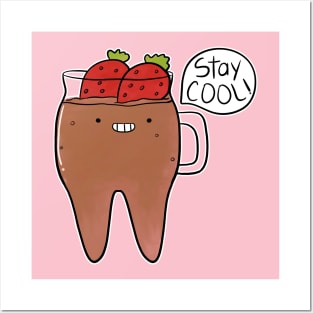 Stay Cool! Chocolate Strawberry Smoothie Molar Mug Posters and Art